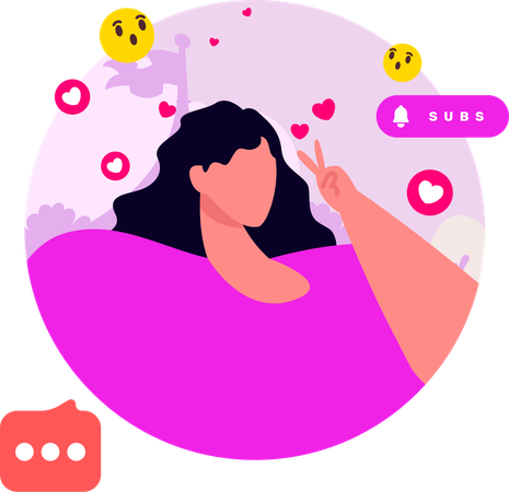 Woman Making Video Content  Illustration