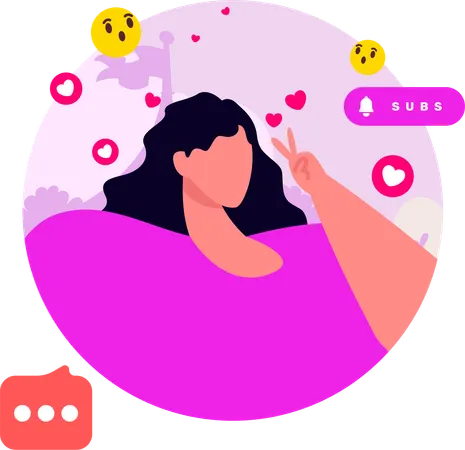 Woman Making Video Content  Illustration
