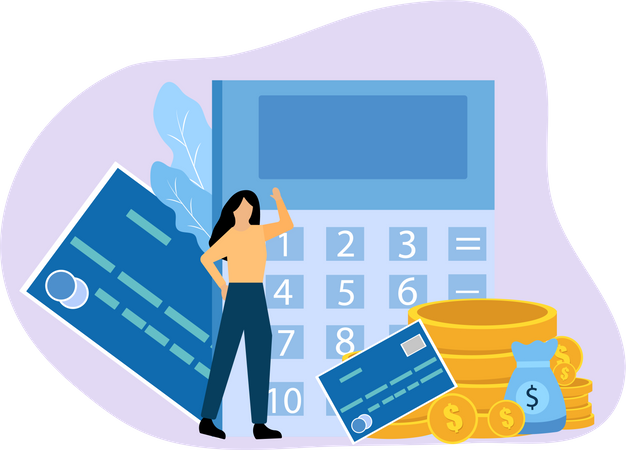 Woman managing finances  Illustration