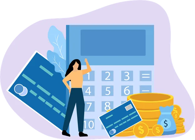 Woman managing finances  Illustration