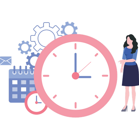 Woman managing her time  Illustration