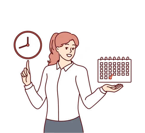 Woman managing schedule  Illustration