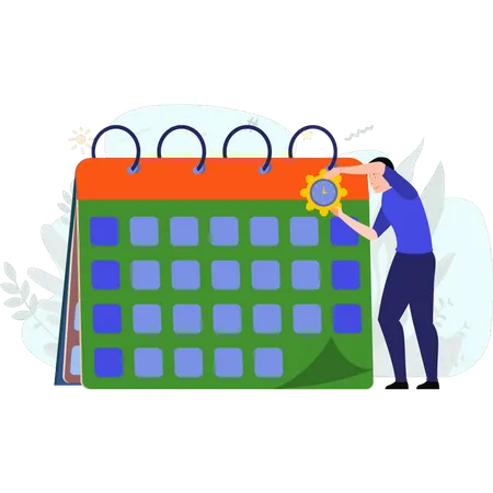 Woman managing schedule  Illustration