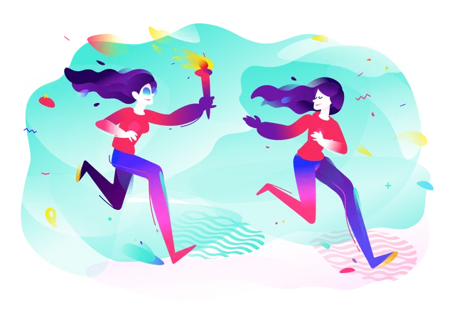 Woman Marathone  Illustration