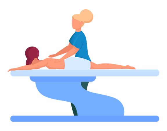 Woman massaging client Illustration