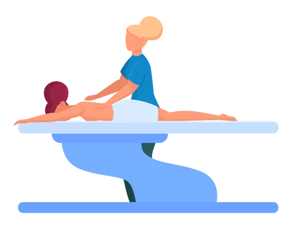 Woman massaging client Illustration