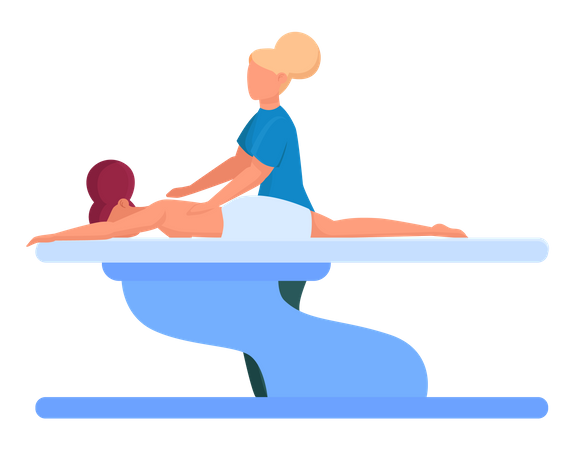 Woman massaging client  Illustration