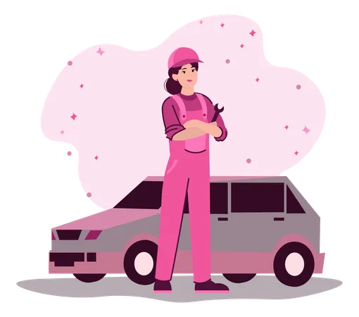 Woman mechanic  Illustration