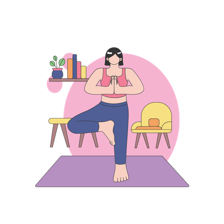 Woman Meditating  Illustration
