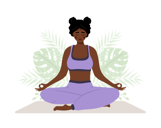 Woman meditating  Illustration