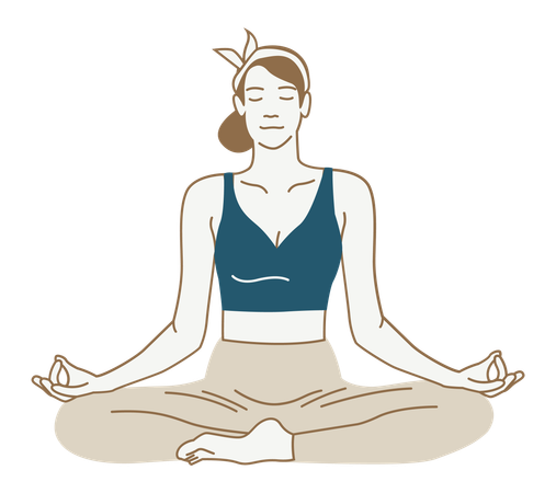 Woman Meditating  Illustration