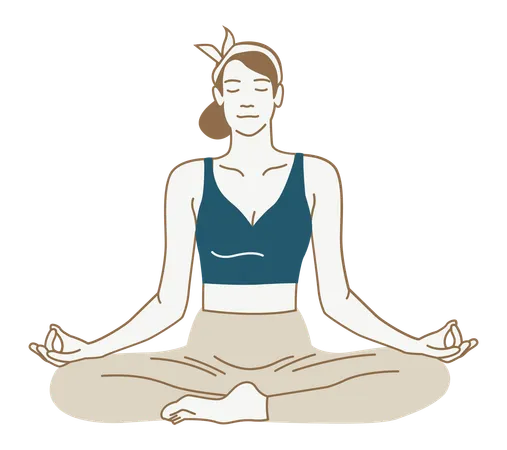 Woman Meditating  Illustration