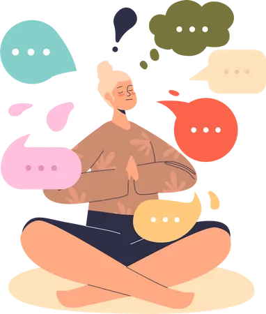 Woman meditating  Illustration