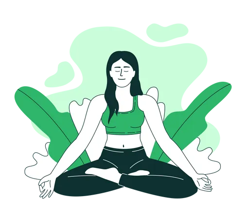 Woman meditating in lotus pose  Illustration