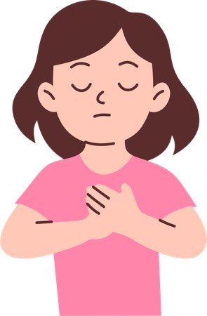 Woman Meditating With Calmness  Illustration