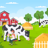 milking cow illustration svg