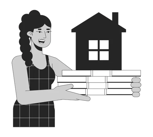 Woman Mortgage for real estate  Illustration