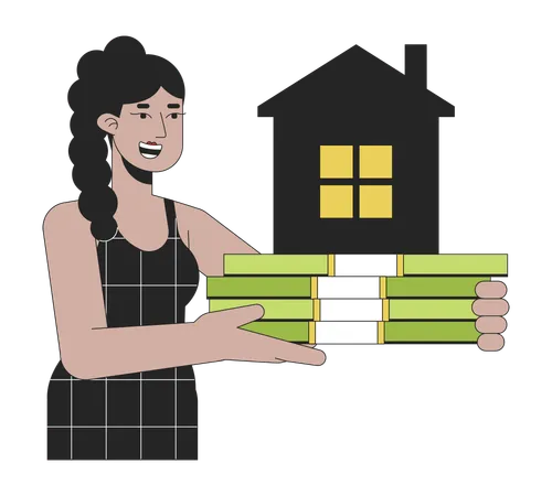 Woman Mortgage for real estate  Illustration