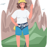 woman mountaineer illustration svg