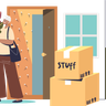 woman moving to new house illustration svg