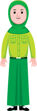 Woman Muslim Student  Illustration