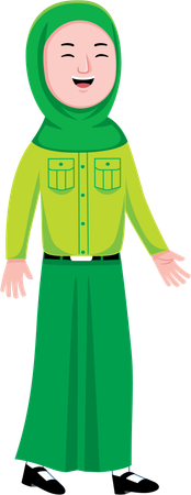 Woman Muslim Student laughing  Illustration