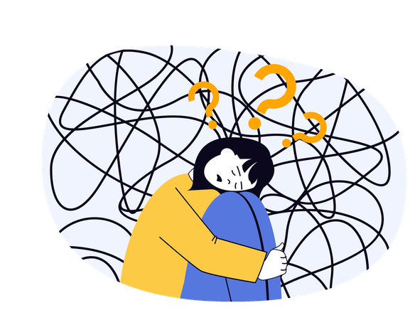 Woman need help of her mother during stressful situation  Illustration