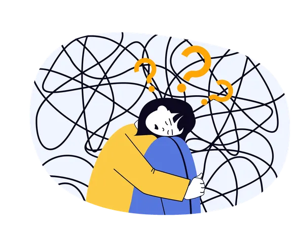 Woman need help of her mother during stressful situation  Illustration