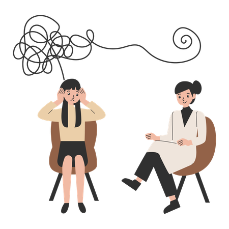 Woman need Mental Health Counseling  Illustration