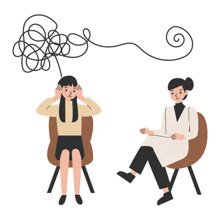 Woman need Mental Health Counseling  Illustration
