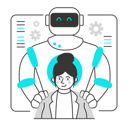 Woman needs AI support  Illustration