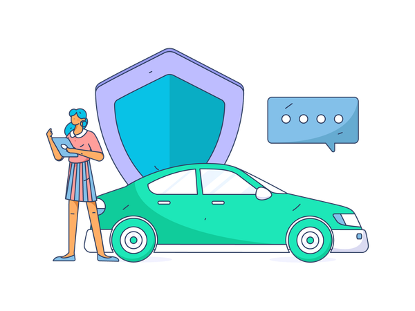 Woman needs car insurance  Illustration