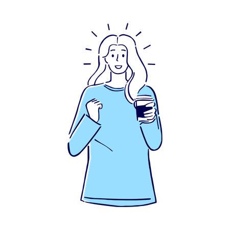 Woman needs coffee every morning  Illustration