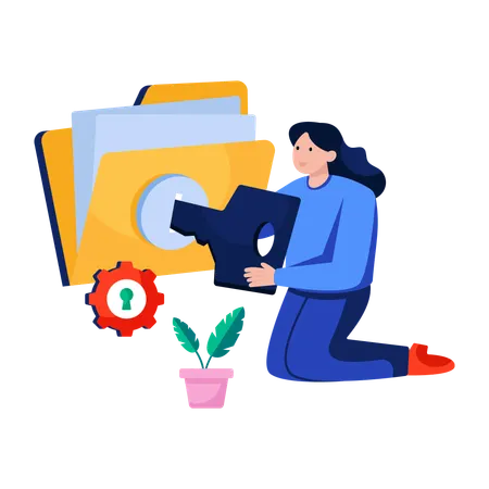 Woman needs Folder access  Illustration