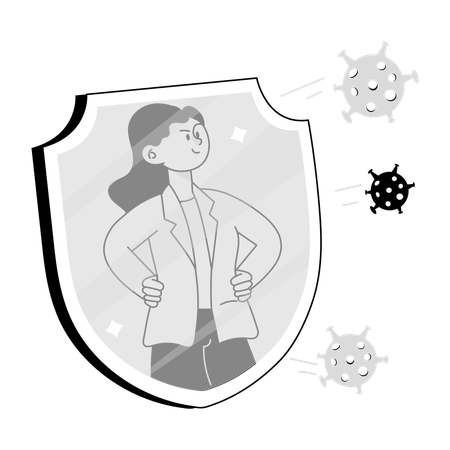 Woman needs Germ Protection  Illustration