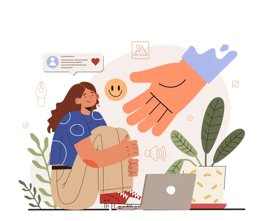 Emotive Content Creation Empathy As A Publication Response Blog Promotion Guidance How To Attract The Audience To Your Blog Visual Content Tips Digital Advertising Smm Flat Vector Illustration イラスト