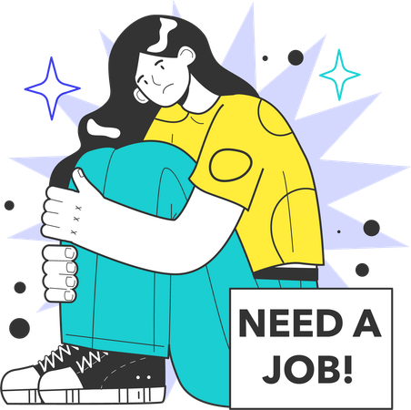 Woman needs new job after termination  Illustration