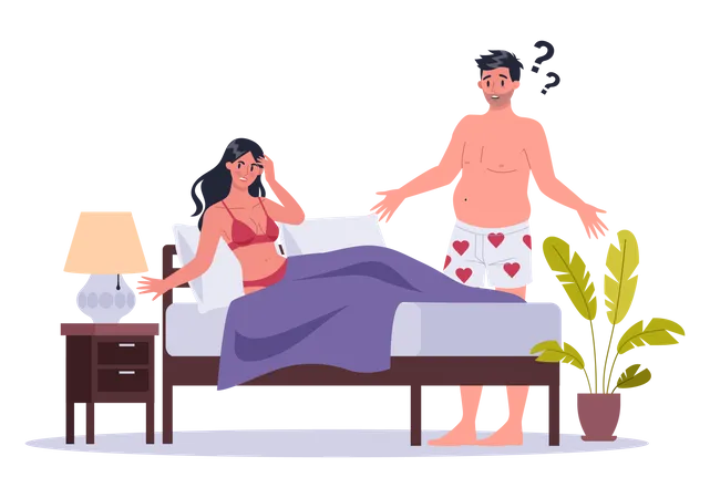 Woman not in mood for sexual intercouse  Illustration