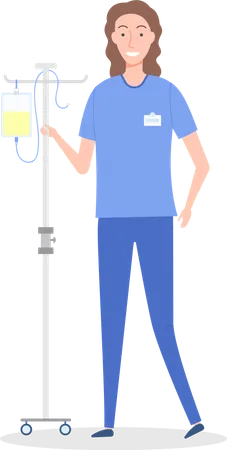 Woman nurse wearing medical suit  Illustration