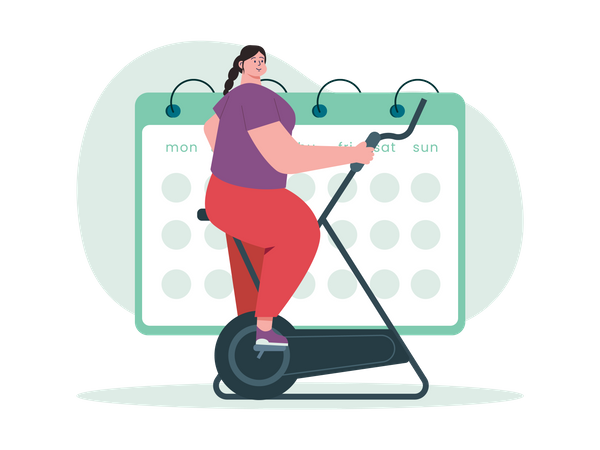Woman on a fitness workout regime Illustration