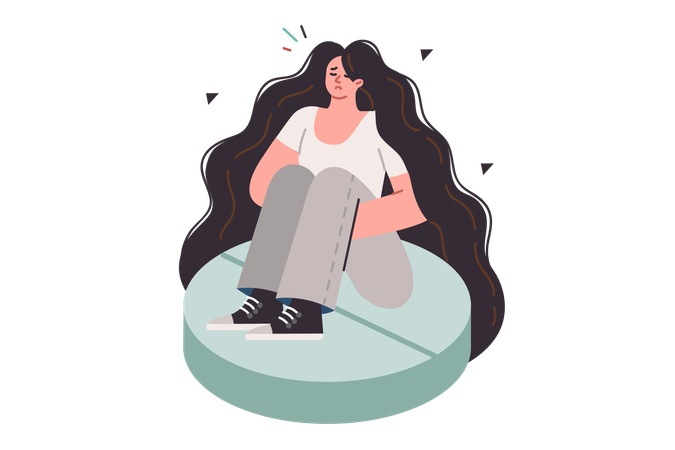 Woman on antidepressants allow to forget about stress  Illustration