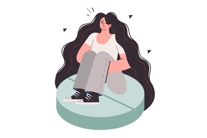 Woman on antidepressants allow to forget about stress  Illustration