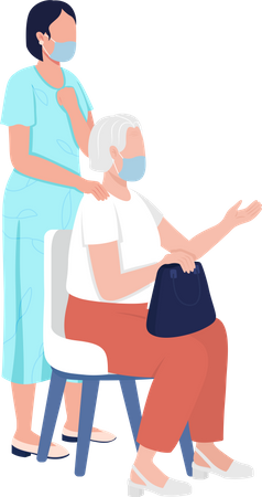 Woman on doctor visit  Illustration