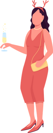 Woman on festive luxury party  Illustration