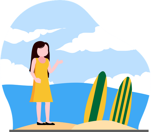 Woman on vacation  Illustration