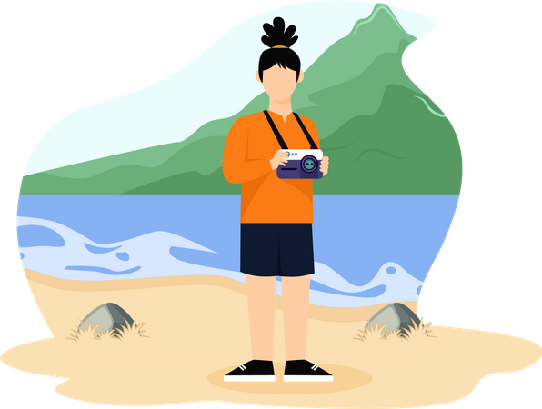 Woman on vacation  Illustration