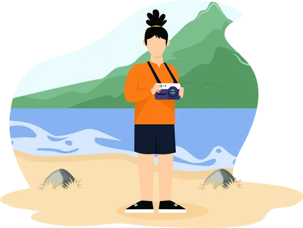 Woman on vacation  Illustration