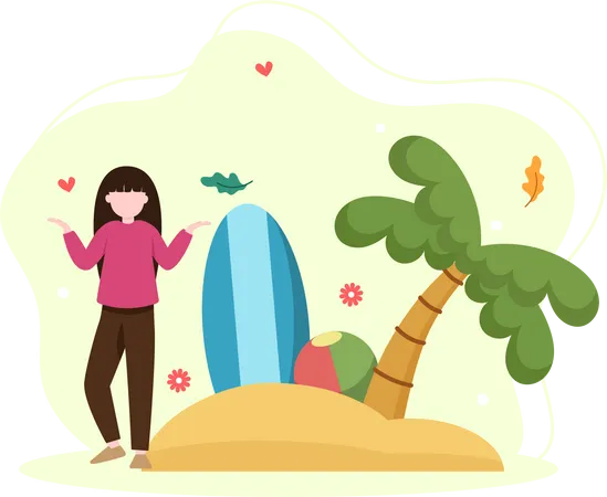 Woman on vacation  Illustration