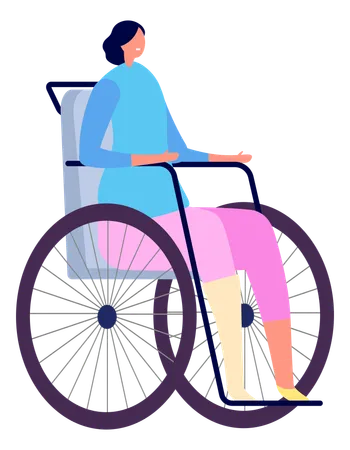 車椅子の女性  イラスト