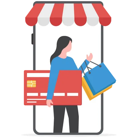 Woman Online payment  Illustration